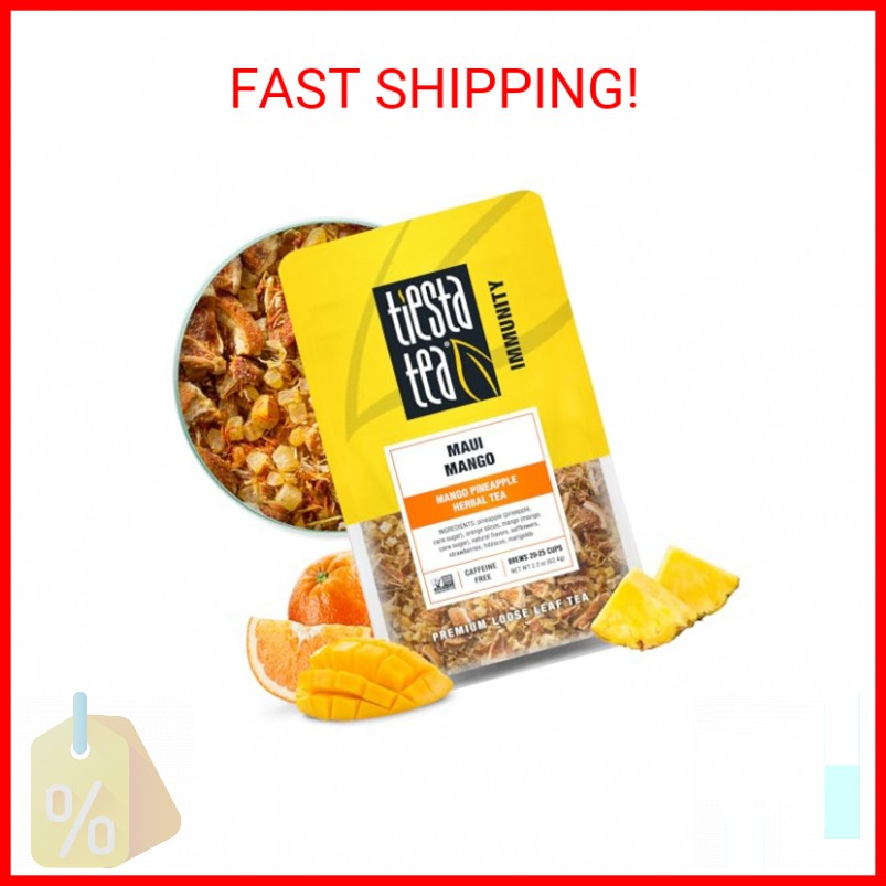 Tiesta Tea Maui Mango, Loose Leaf, Mango Pineapple Herbal Tea, Premium Non-Caffe