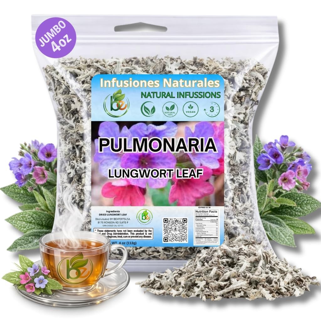 Pulmonaria Herbal Tea – 4 oz (113g) – 100% Natural Lungwort Herb – Wildcrafted
