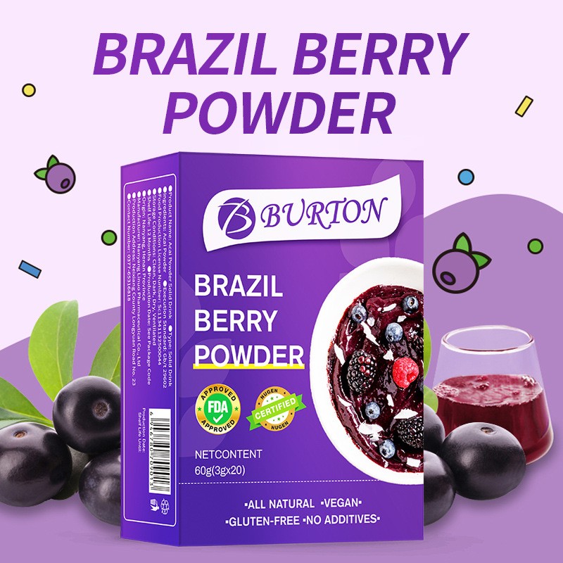 Acai Berry Powder Juice Dietary Supplement Brighten Skin Antioxidant 20 Sachets