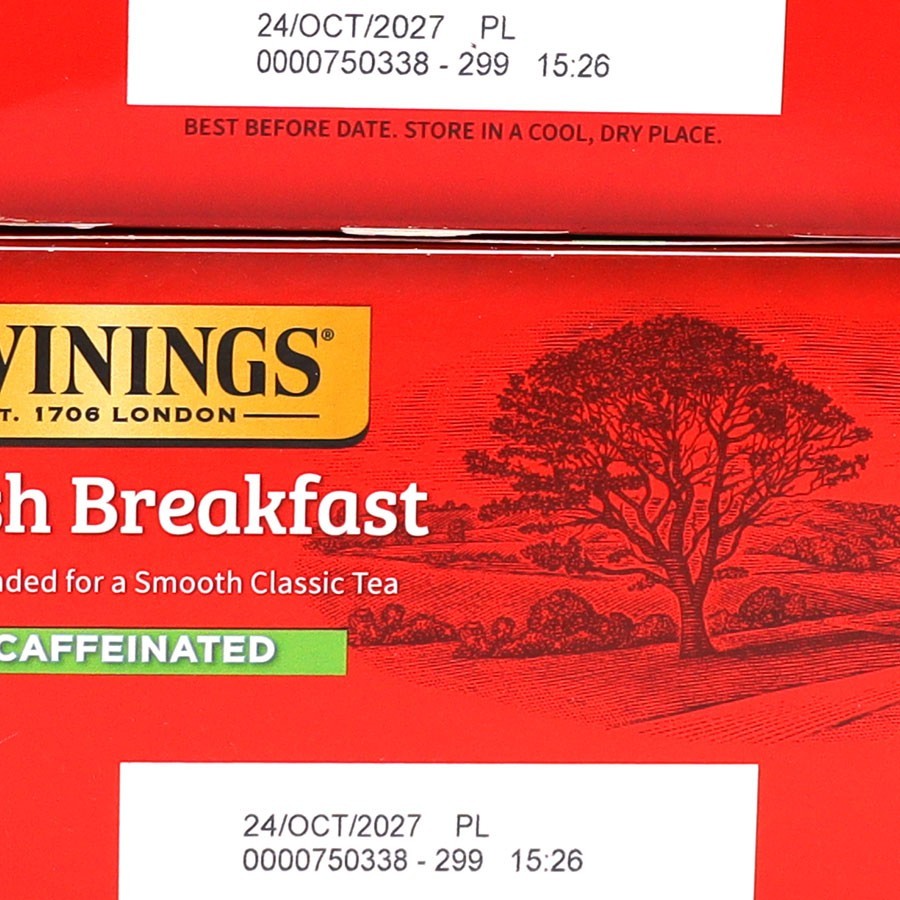 Twinings, English Breakfast, Decaffeinated 50 Tea Bags, 2 Boxes, Best By: 10/27