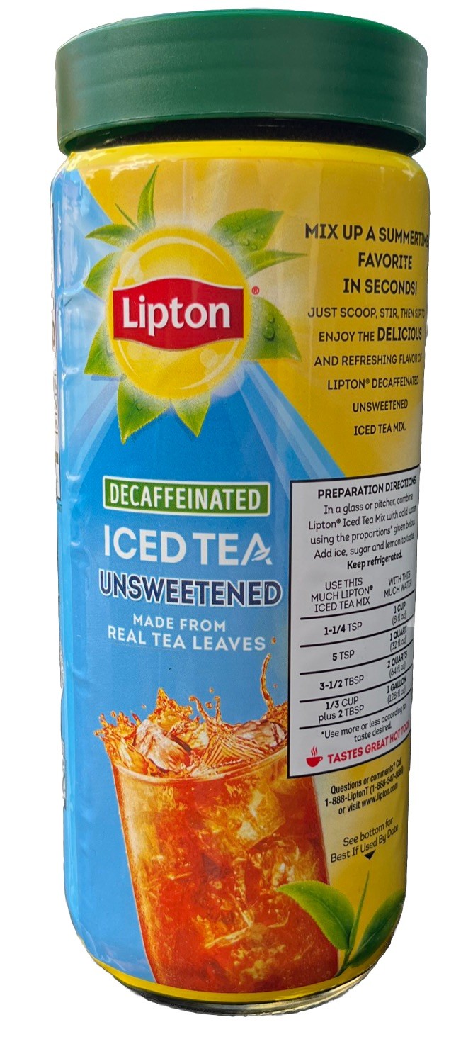 1-Discontinued Lipton Black Iced Tea Mix Decaffeinated Unsweetened 30 Qt Sealed