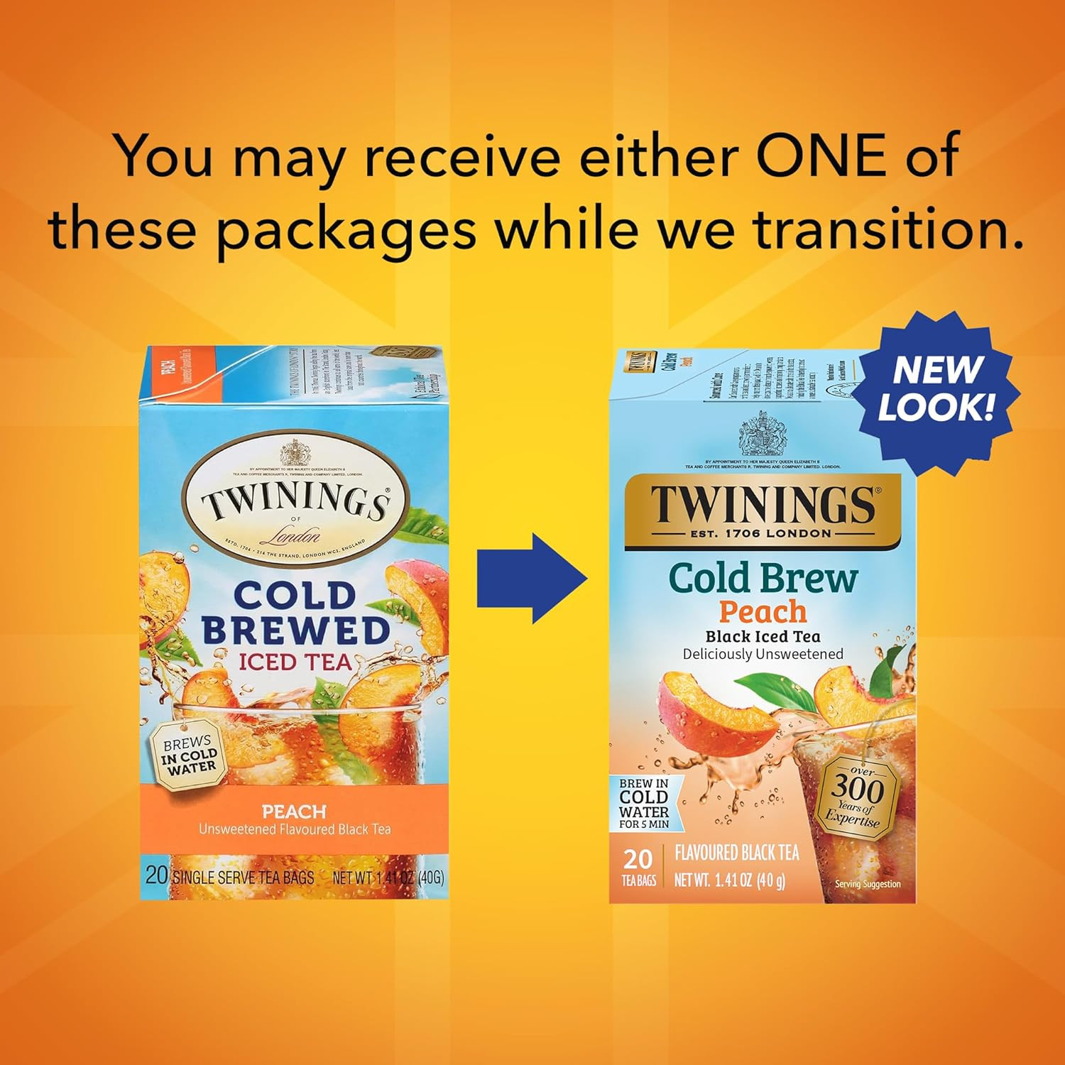 Twinings Cold Brew Variety Sampler Peach and Mixed Berries Black Iced Tea Bags,