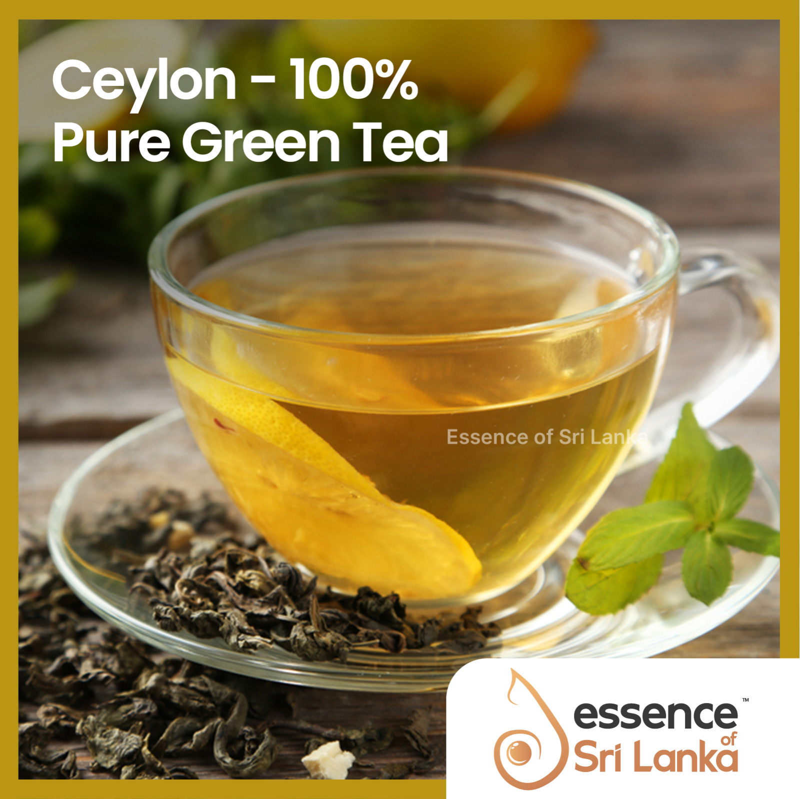 Ceylon Green Tea Herbal Natural Organic 20 Tea Bags Pure Sri Lankan Tea