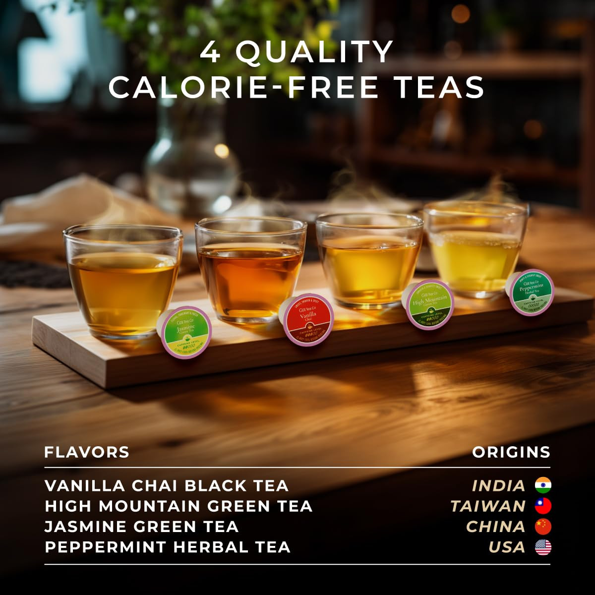 Evening Calm Tea Gift Set (16 Ct) – Assorted Tea Pod Variety Pack with Vanilla C