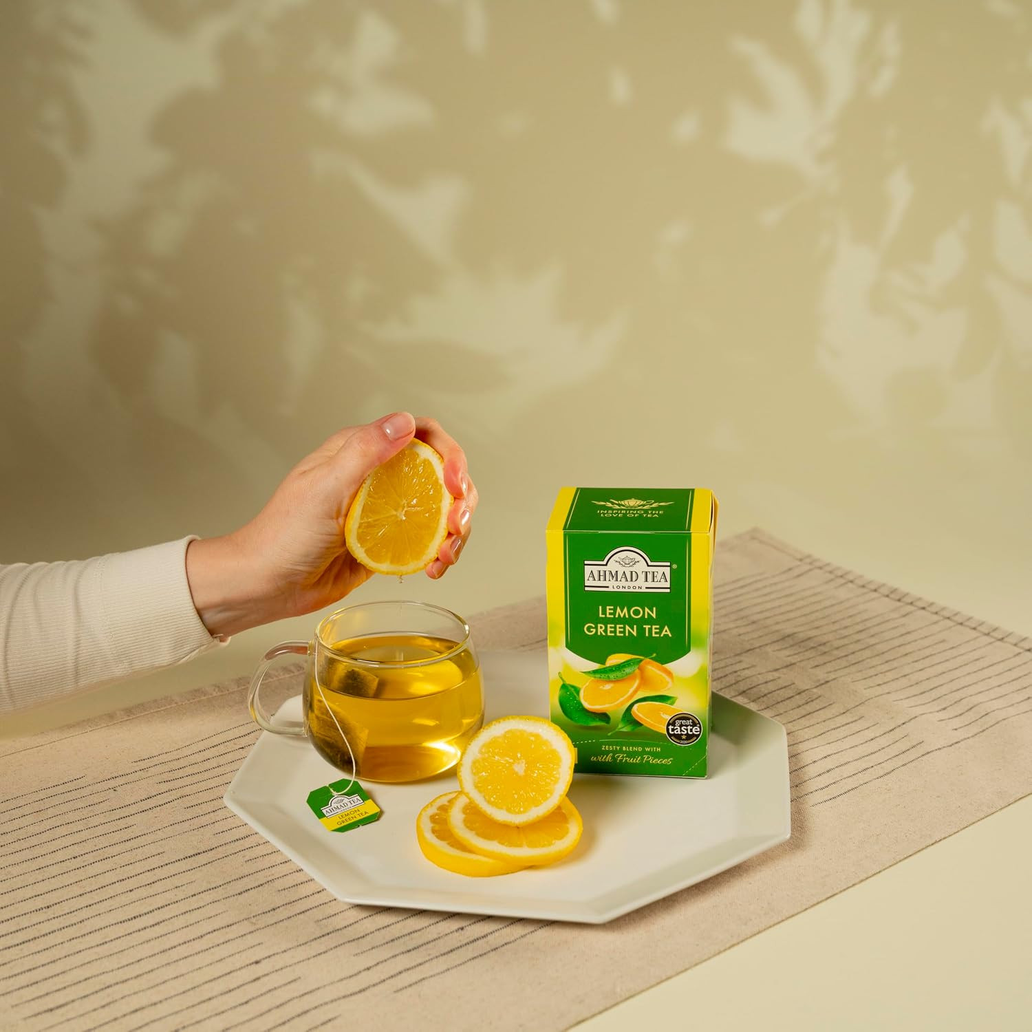 English Teas, “Lemon Green Tea” – Tagged & Aluminium Foil Enveloped Teabags