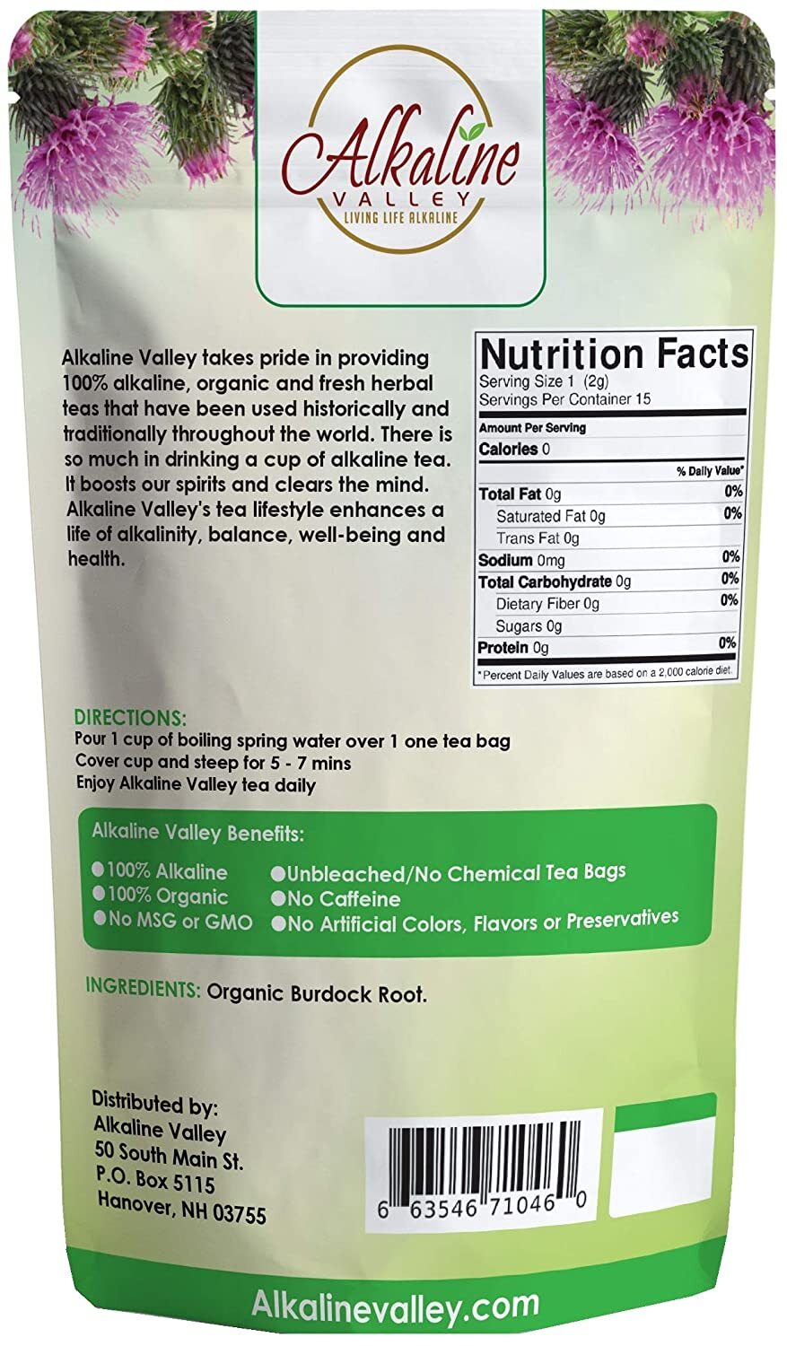 Burdock Root Tea Organic – 90 Unbleached/Chemical-Free Burdock Root Tea Bags