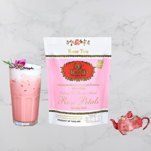 ChaTraMue Rose Oolong Tea Powder 5.29oz Pack of 3 Thai Instant Drink Hot Ice