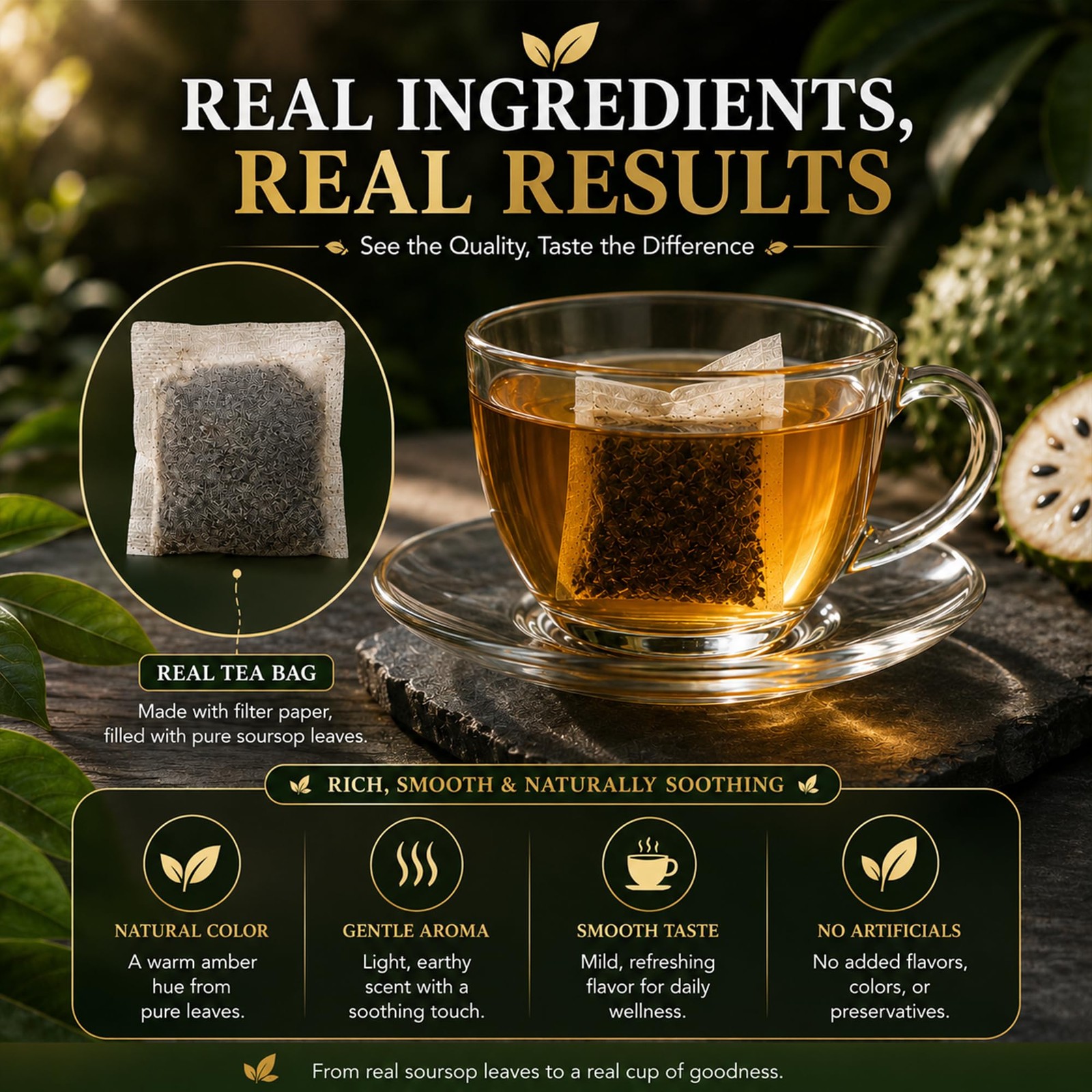 WOTIHA 45 Count Premium Soursop Graviola Tea Bags – 100% Natural soursop leav…