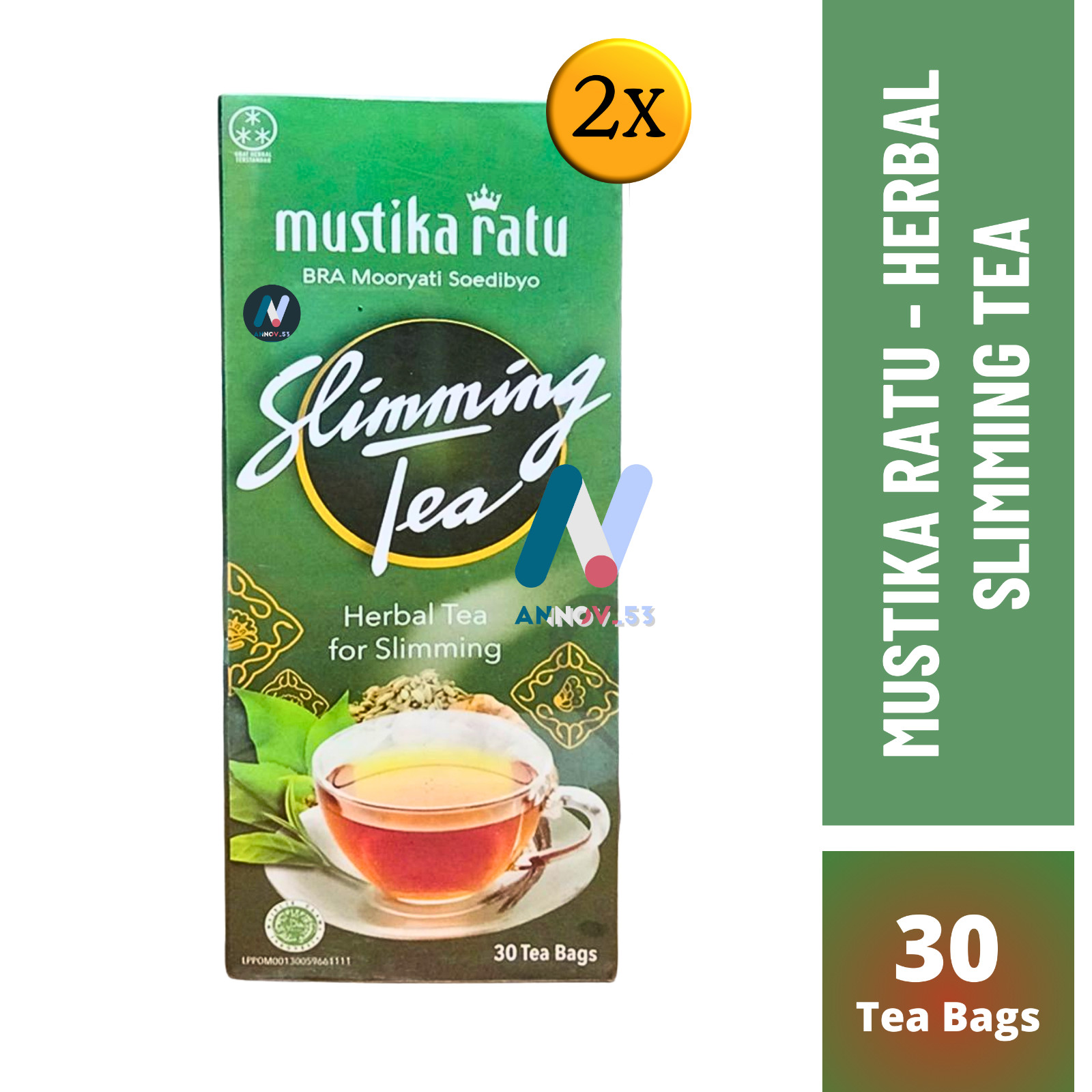 MUSTIKA RATU Slim Herbal Green Tea Antioxidant Weight Loss Diet Fat Burner 2Pax