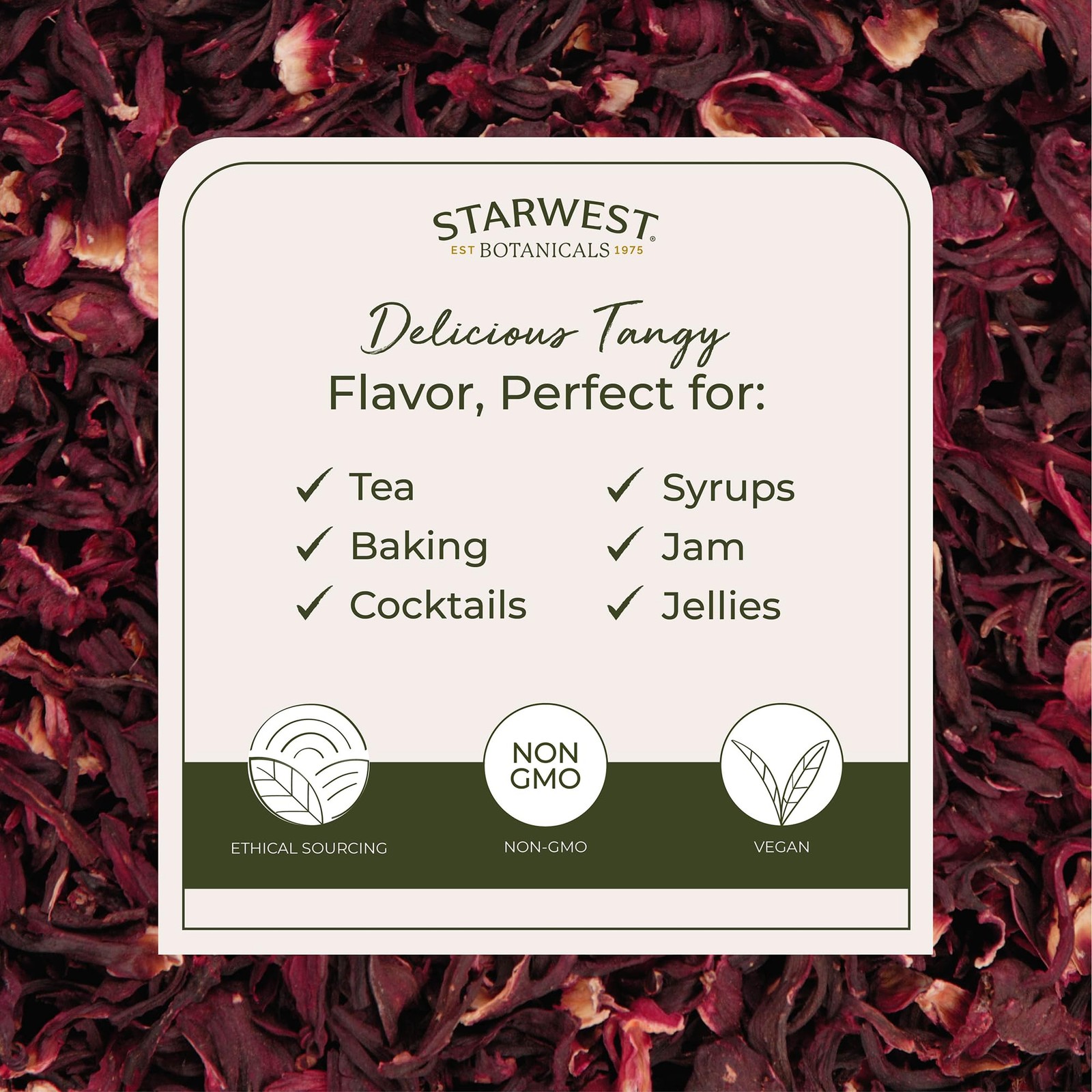Organic Hibiscus Flowers – 16 Ounce (Pack of 1), No Color