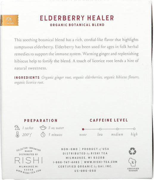 Rishi Tea Elderberry Healer Tea – 15 sachets