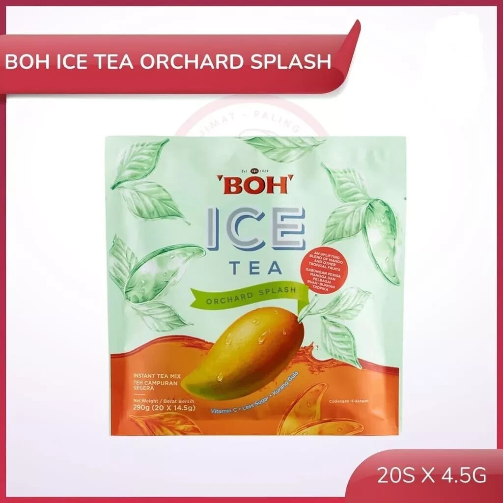 3 PACKS BOH Ice Instant Tea Mix 20 Sachets x 14.5 gm Less Sugar ( 3 Flavor )