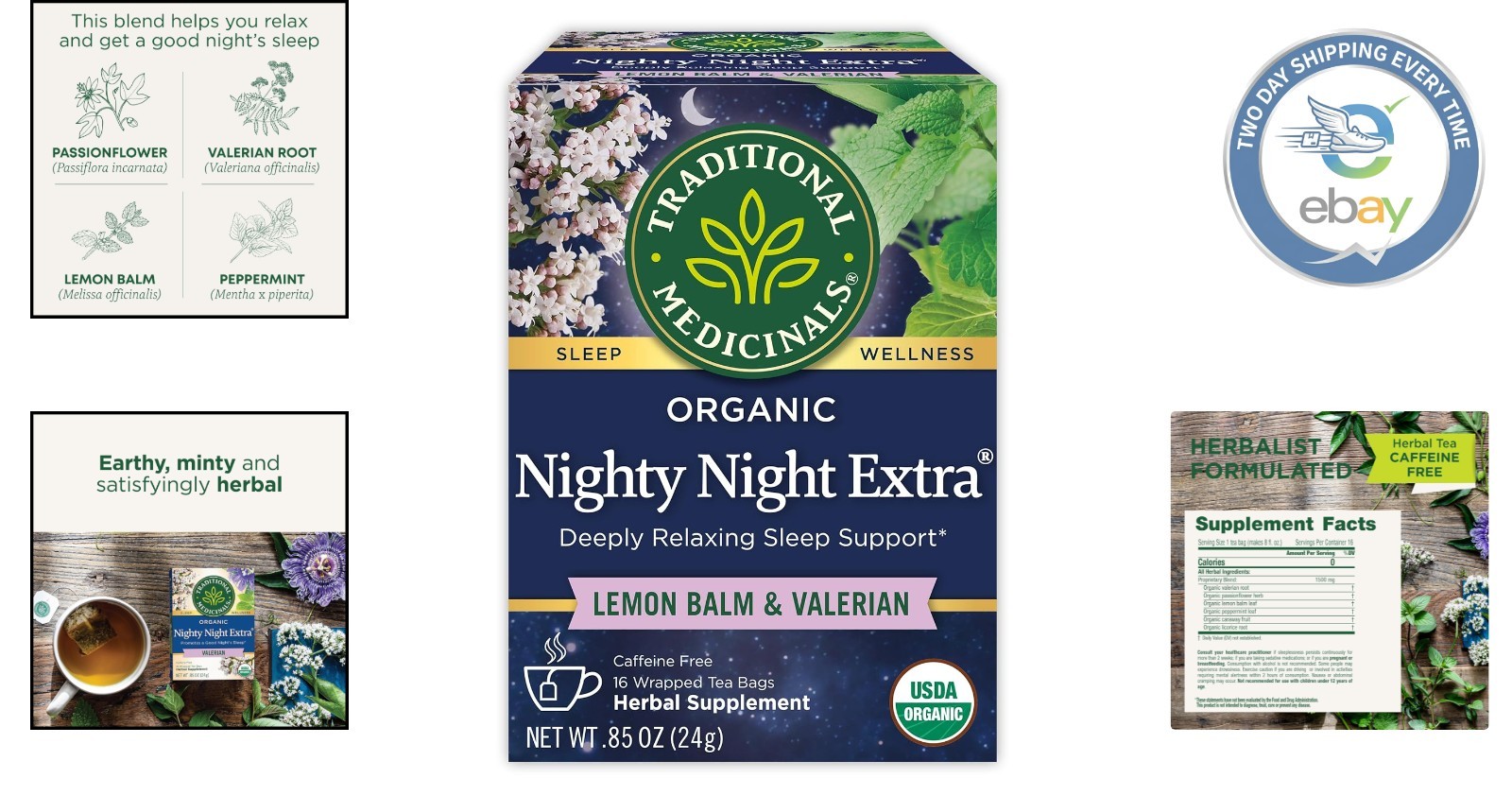 Herbalist-Formulated Nighty Night Tea with Valerian Root – 16 Bags for Serenity
