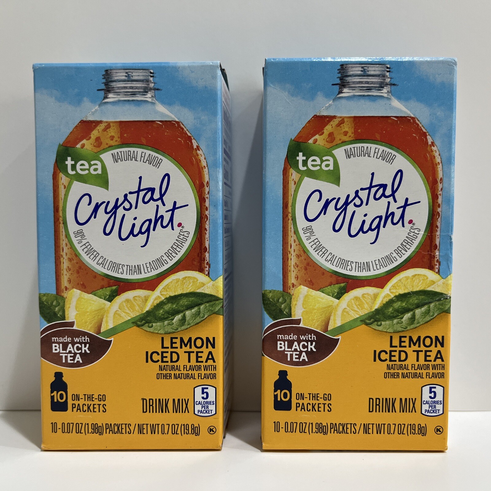 Crystal-Light On The Go Drink Mix, Lemon Iced Tea, 2 Pack Of 10 Packets Each