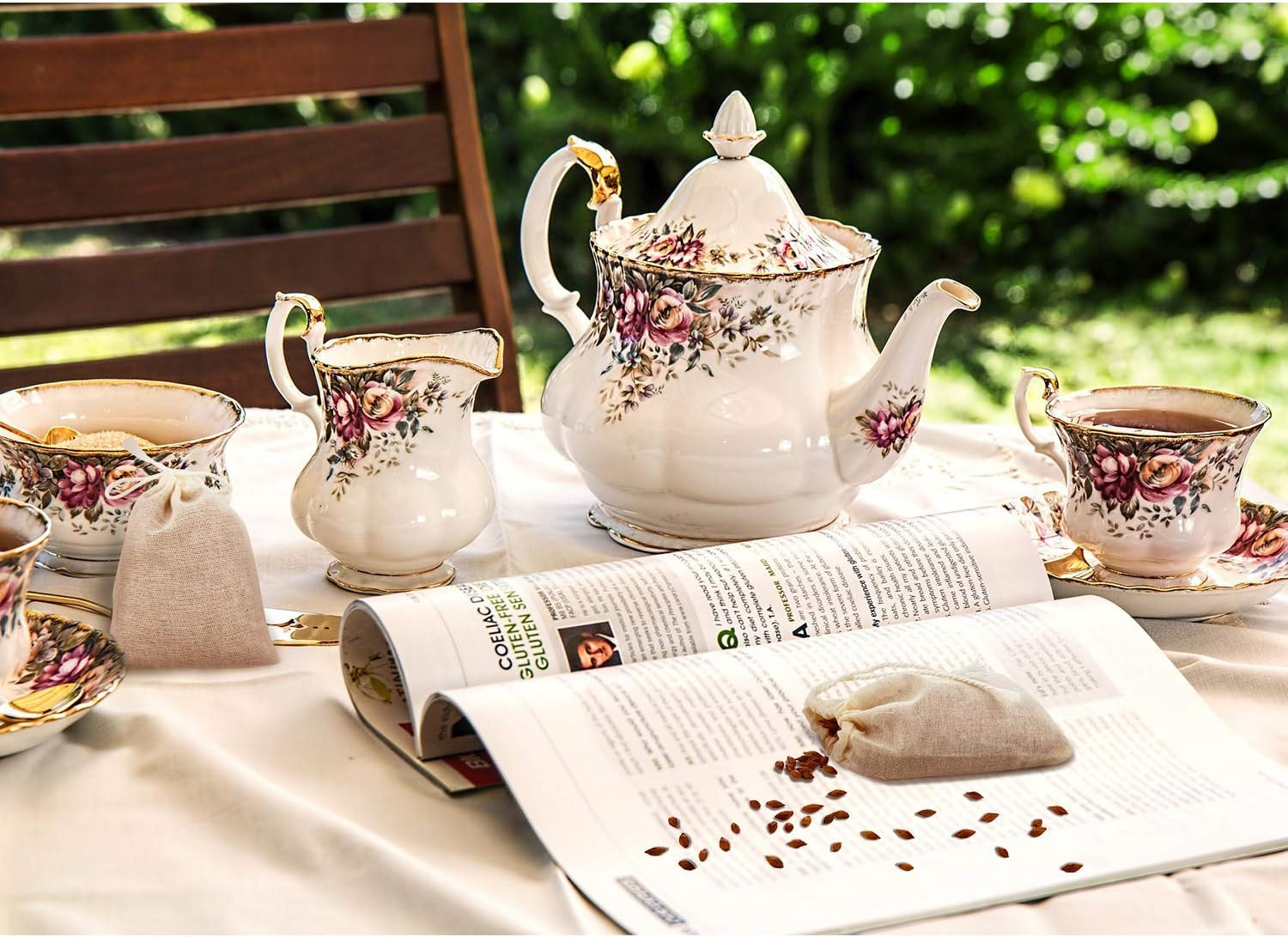 50 Pcs Cheese Cloth Tea Bags 4 X 3 Inch for Straining Reusable Tea Filter Loose
