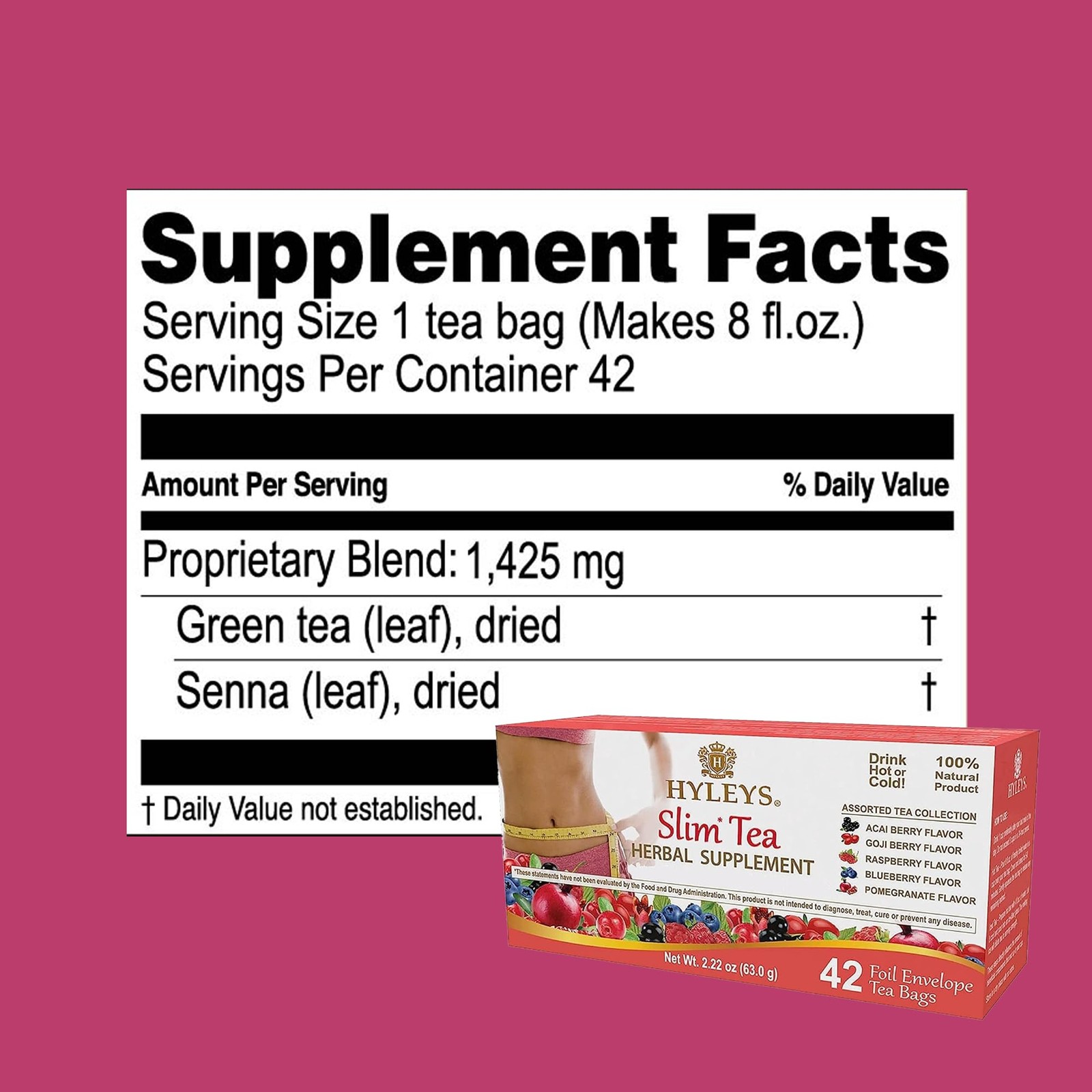 Hyleys Slim Tea 42 Ct Assorted – Weight Loss Herbal 42 Count (Pack of 1)
