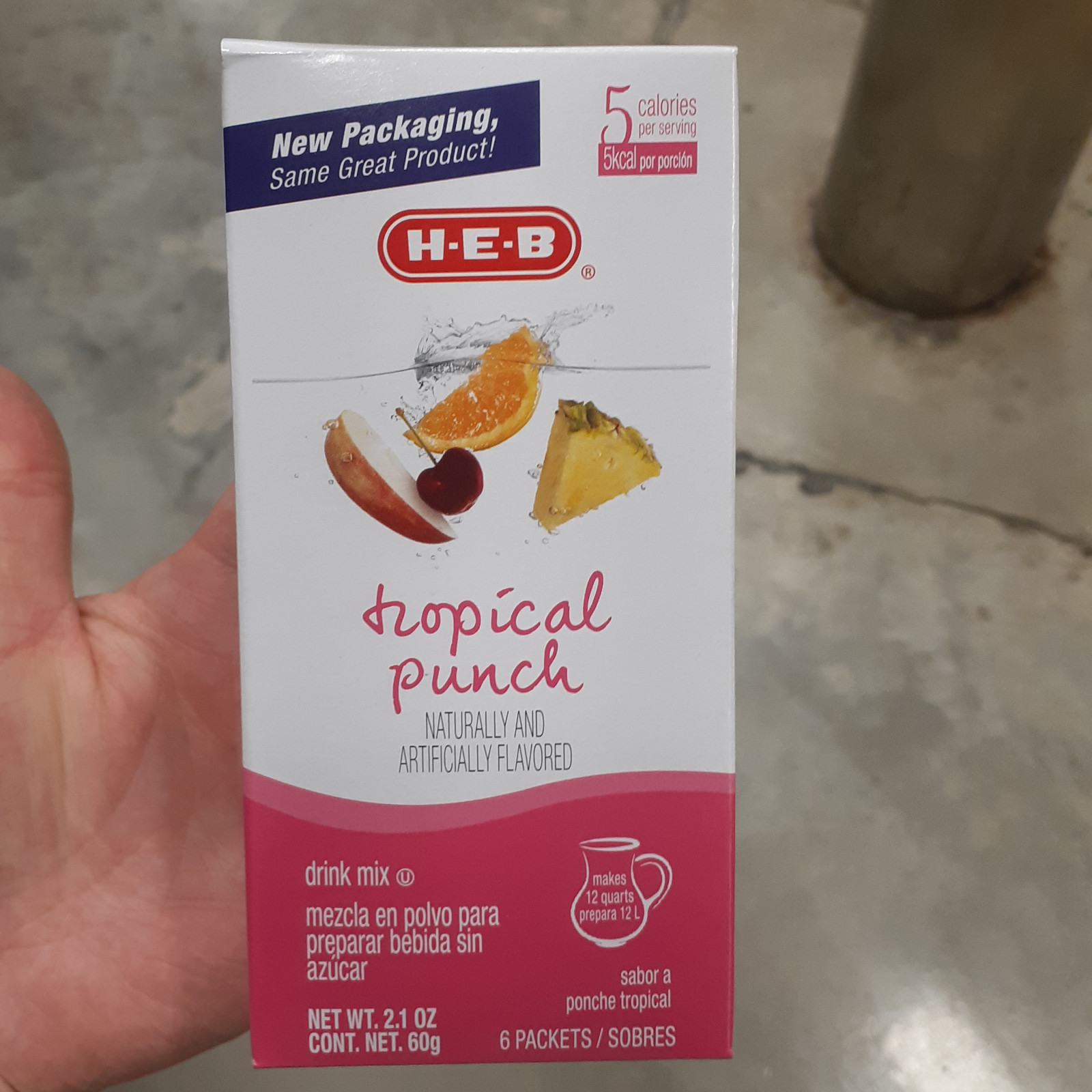 Iced Tea Drink Mix Packets Naturally Flavored 6 ct HEB- Lemon, Peach, Tropical