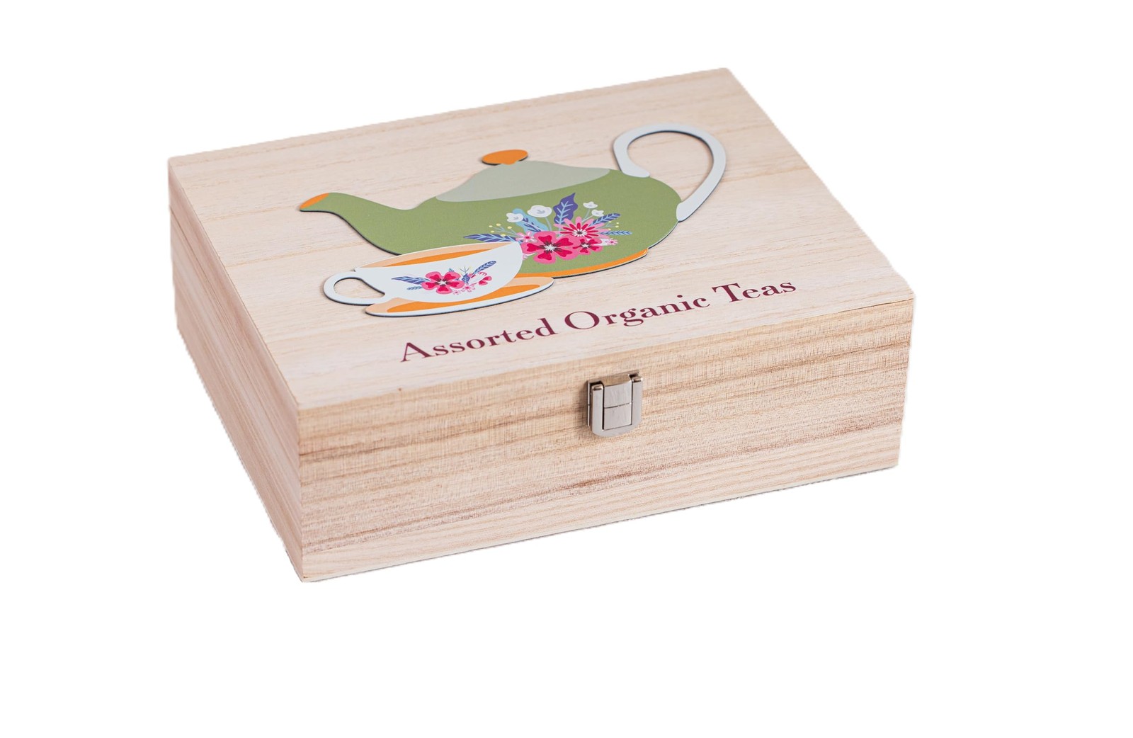 Mementa Inc Organic Wooden Tea Chest 60 Tea Bags Individually Wrapped Assor…