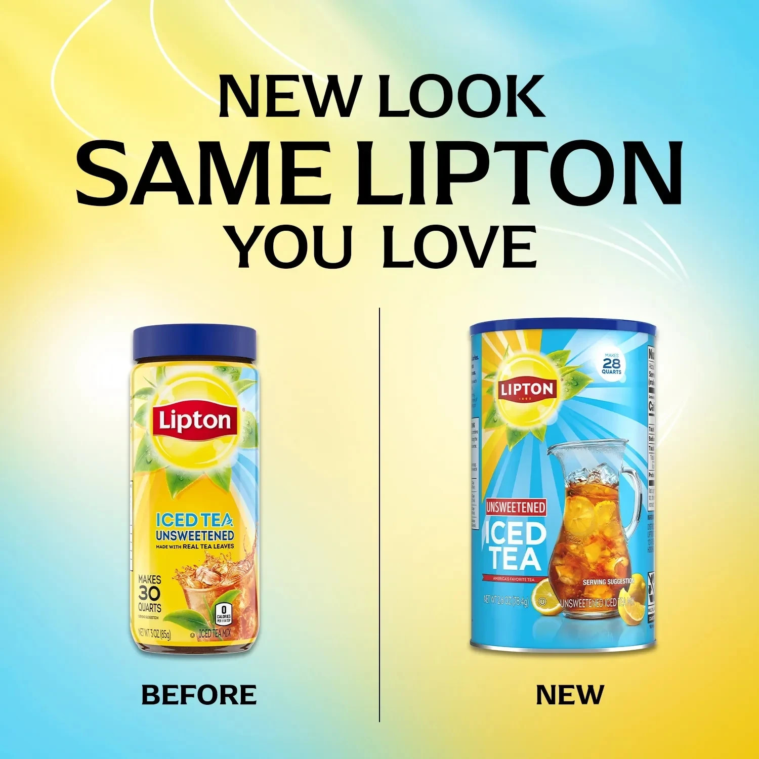 Lipton Unsweetened Black Tea Iced Tea Mix, 28 Quarts