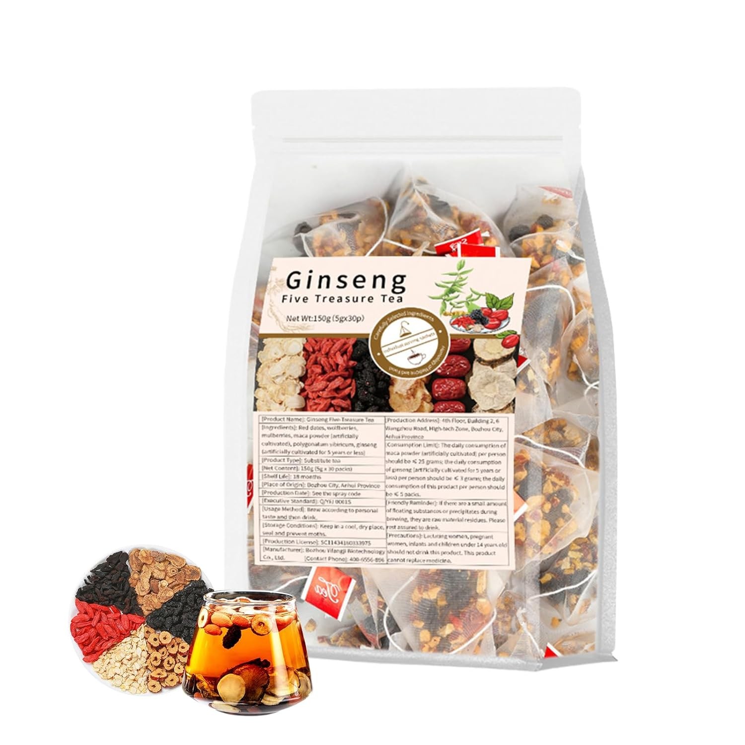 Ginseng Mulberry Medlar Tea, liver tea,kidney health Kidney Tea Chinese Herbal