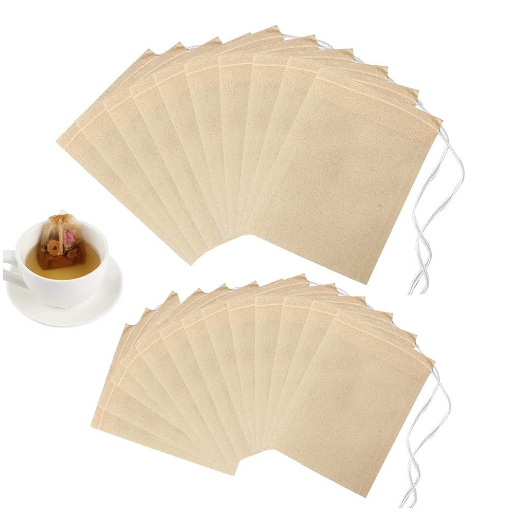Loose Leaf Tea Bags, Unbleached Drawstring Tea Filter Bags 200pcs 3.54×2.75 inch