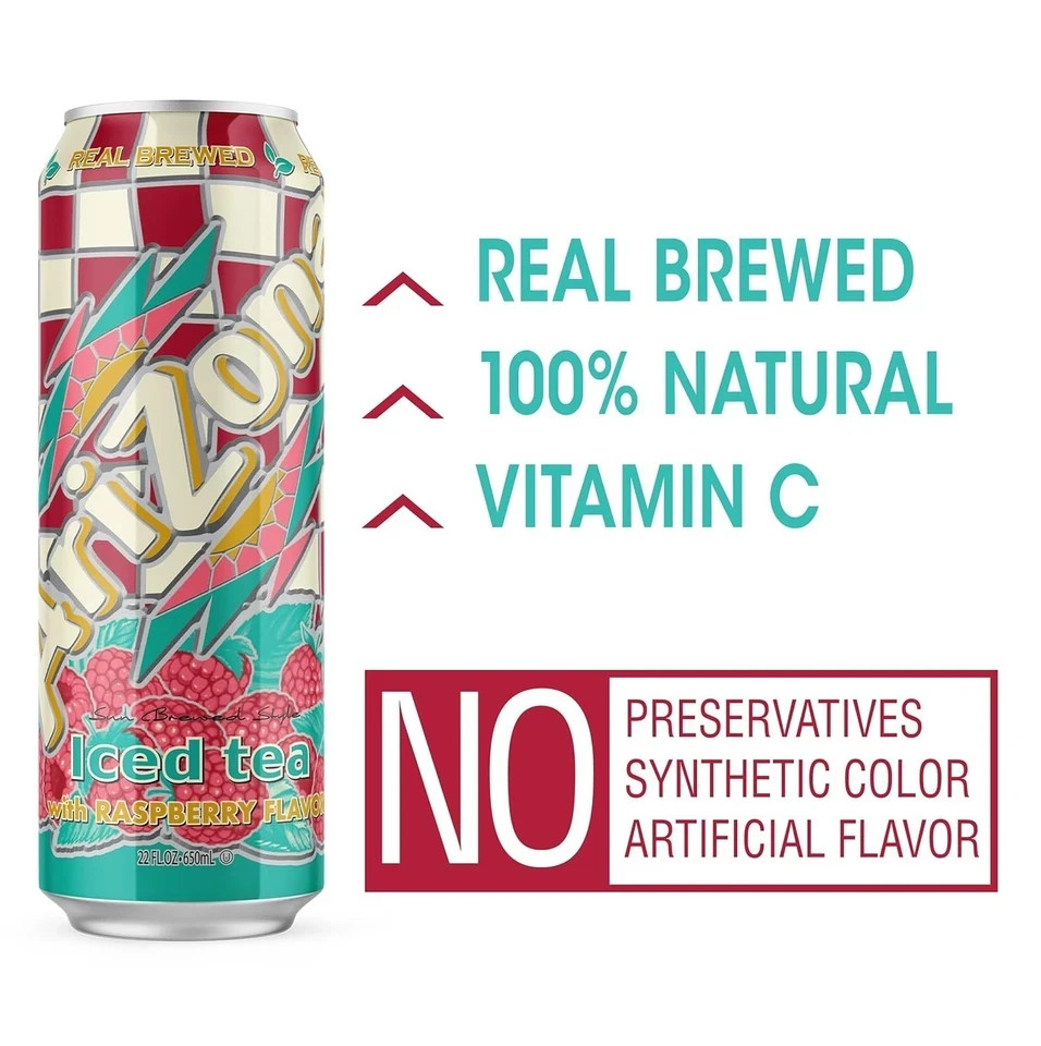 ARIZONA ICED TEA RASPBERRY 22 FL OZ 24 PACK OF CANS