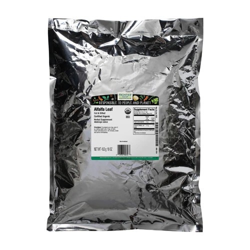 Alfalfa Leaf Herb – Organic – Cut and Sifted – 16 oz bag