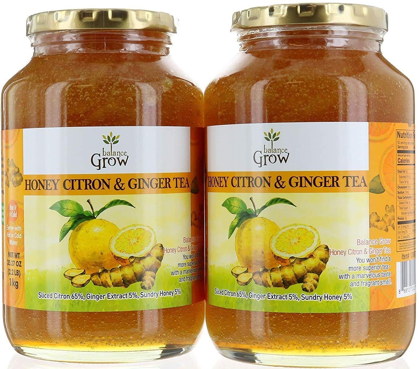 Balance Grow Honey Citron & Ginger Tea 2.2lb PACK OF 2