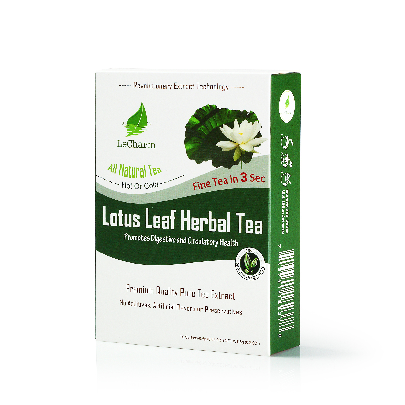 LeCharm Premium 100% Natural Lotus Leaf Tea Sugar Free (10 Sachets)