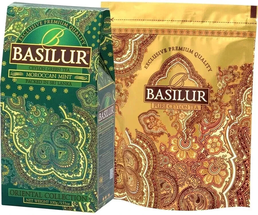 Basilur CeylonOriental Collection Moroccan MintTea Pack of (4) 100G free shipp