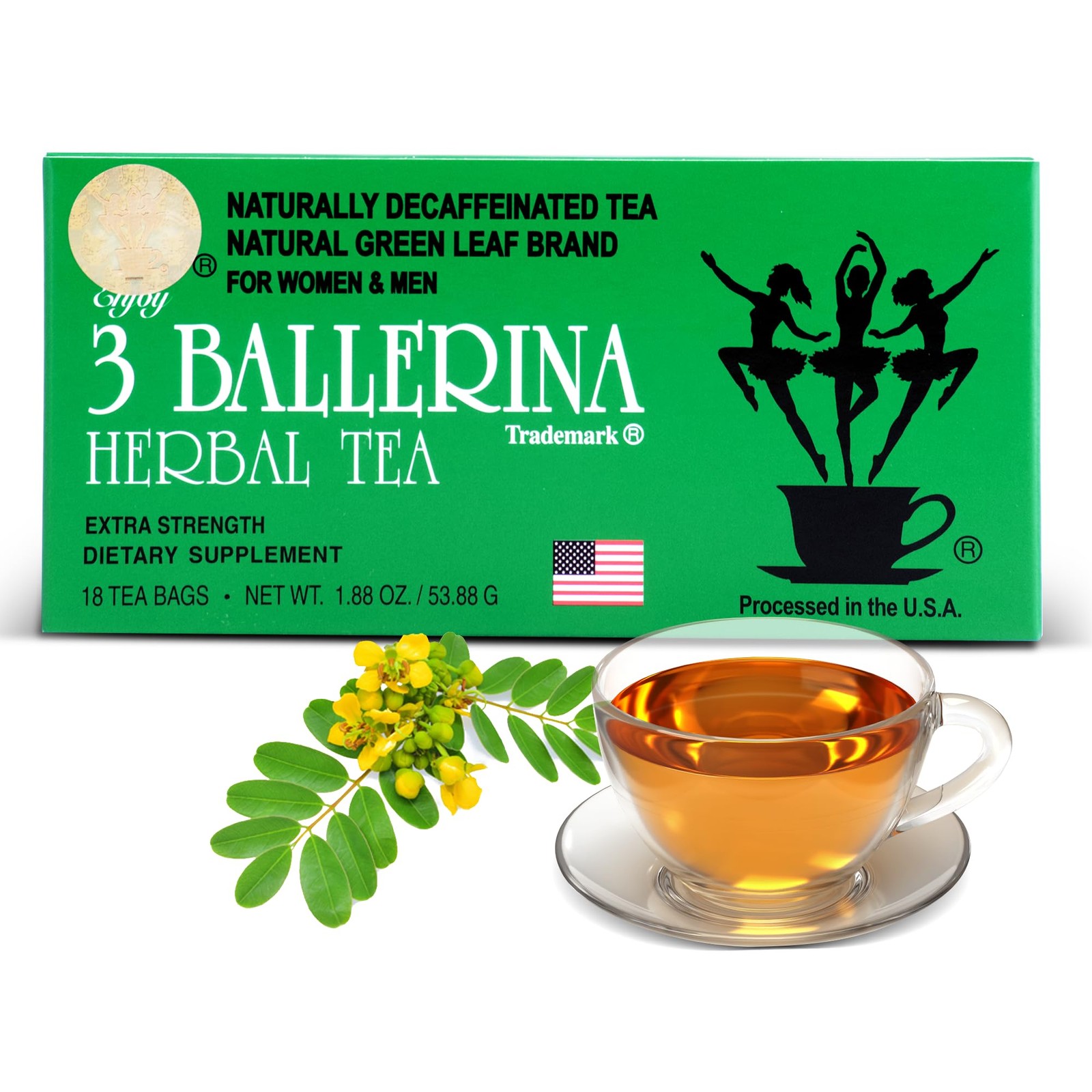 3 Ballerina Tea Dieters Drink, Extra Strength, 18Count Tea Bags