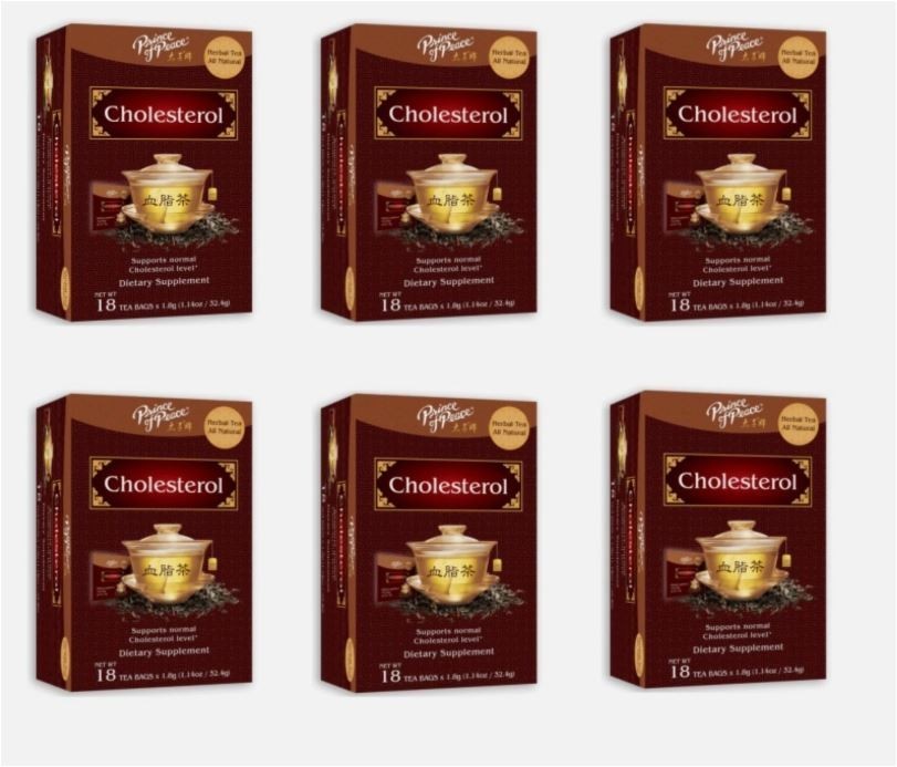 Prince of Peace Cholesterol Tea Herbal Tea, 18 Tea Bags Each Box (6 Boxes) 6/30