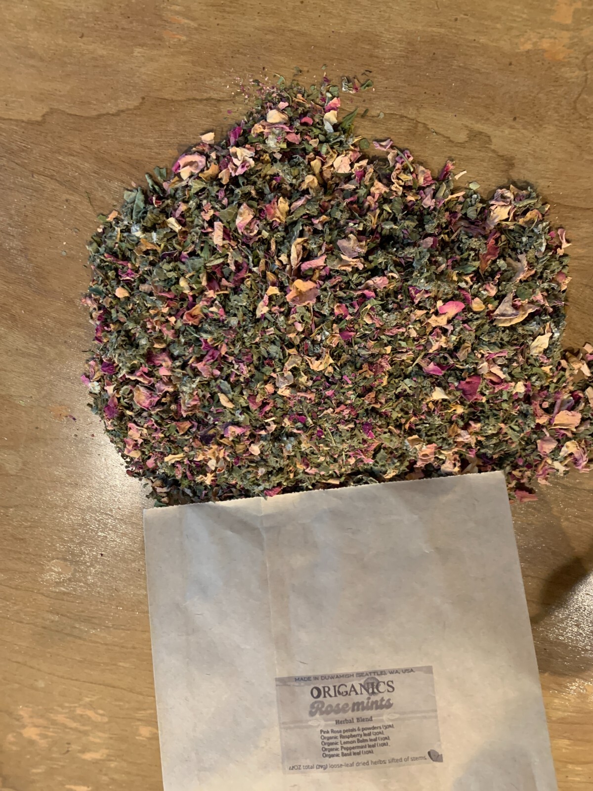 ORIGANICS Rosemints Herbal Blend (1.05oz/30g, Loose-Leaf) Stemless, Cut & Ground