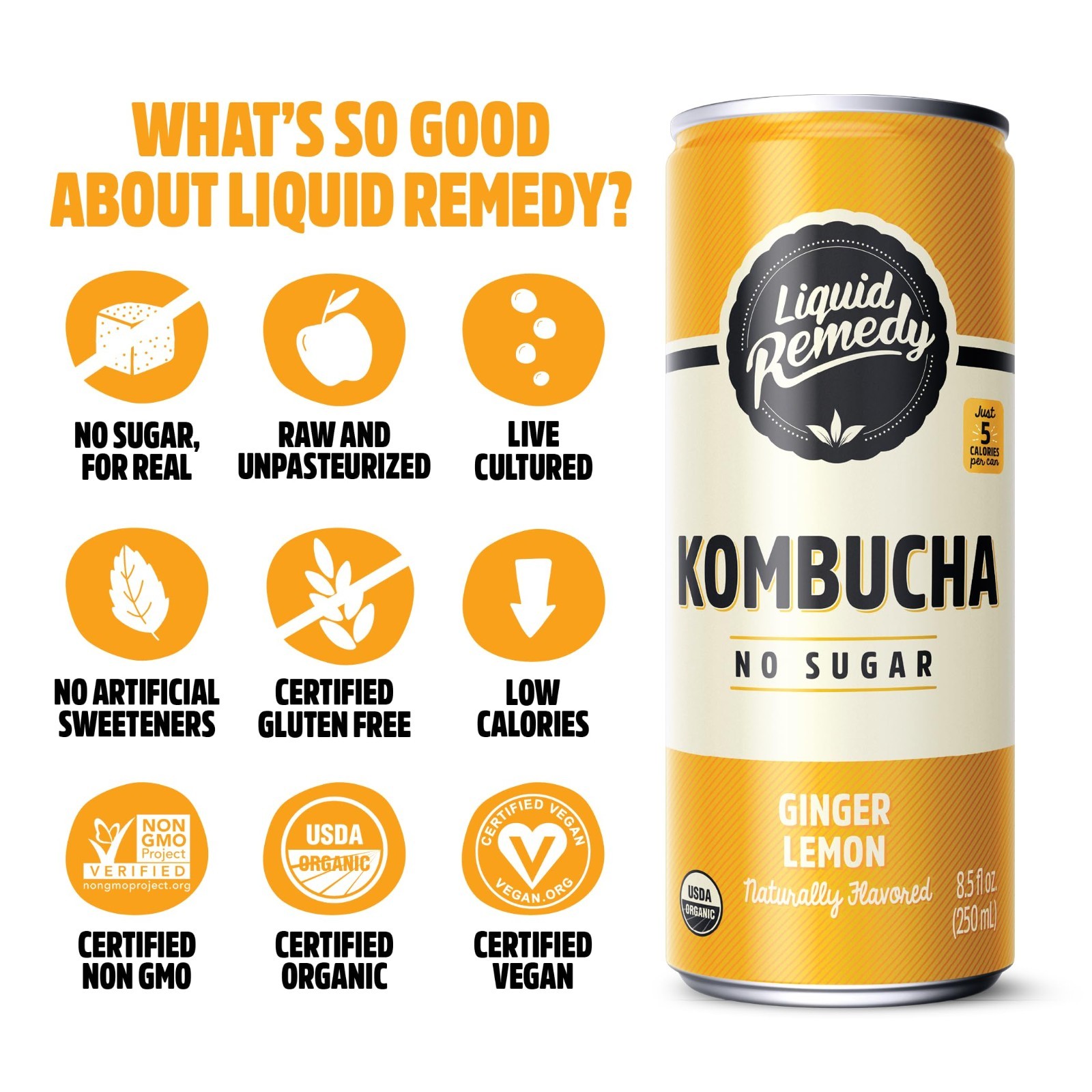 8.5 Fl Oz,24-Pk Liquid Remedy Kombucha Sugar Free Organic Drink – Super Sampler