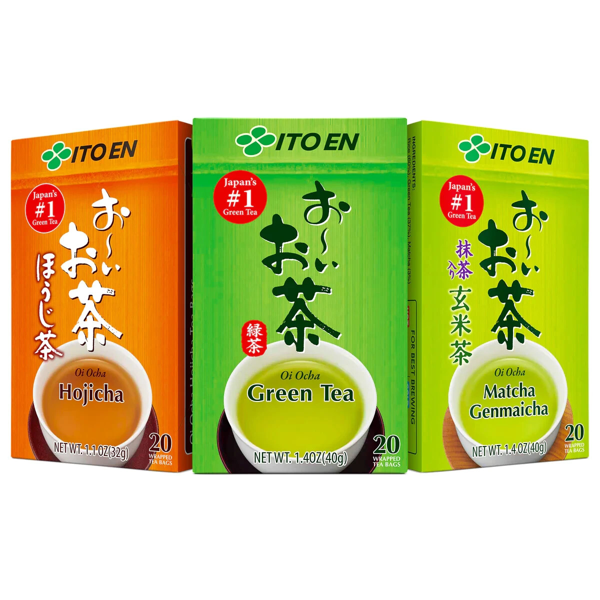 SET of 3 BOX Ito En Japanese Premium Oi Ocha Matcha Genmaicha Hojicha Green Tea