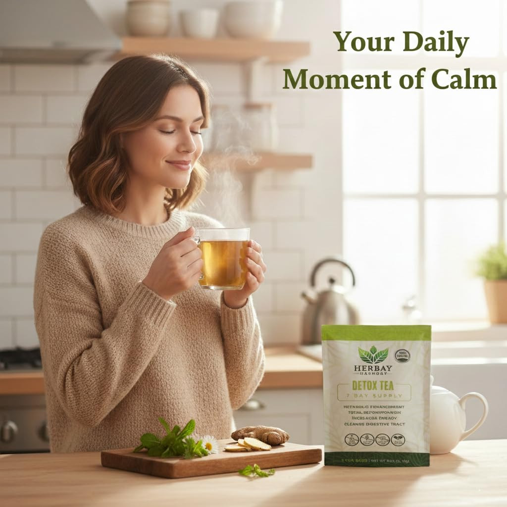 Organic Detox Tea – Caffeine-Free Digestive Blend, 24 Pack