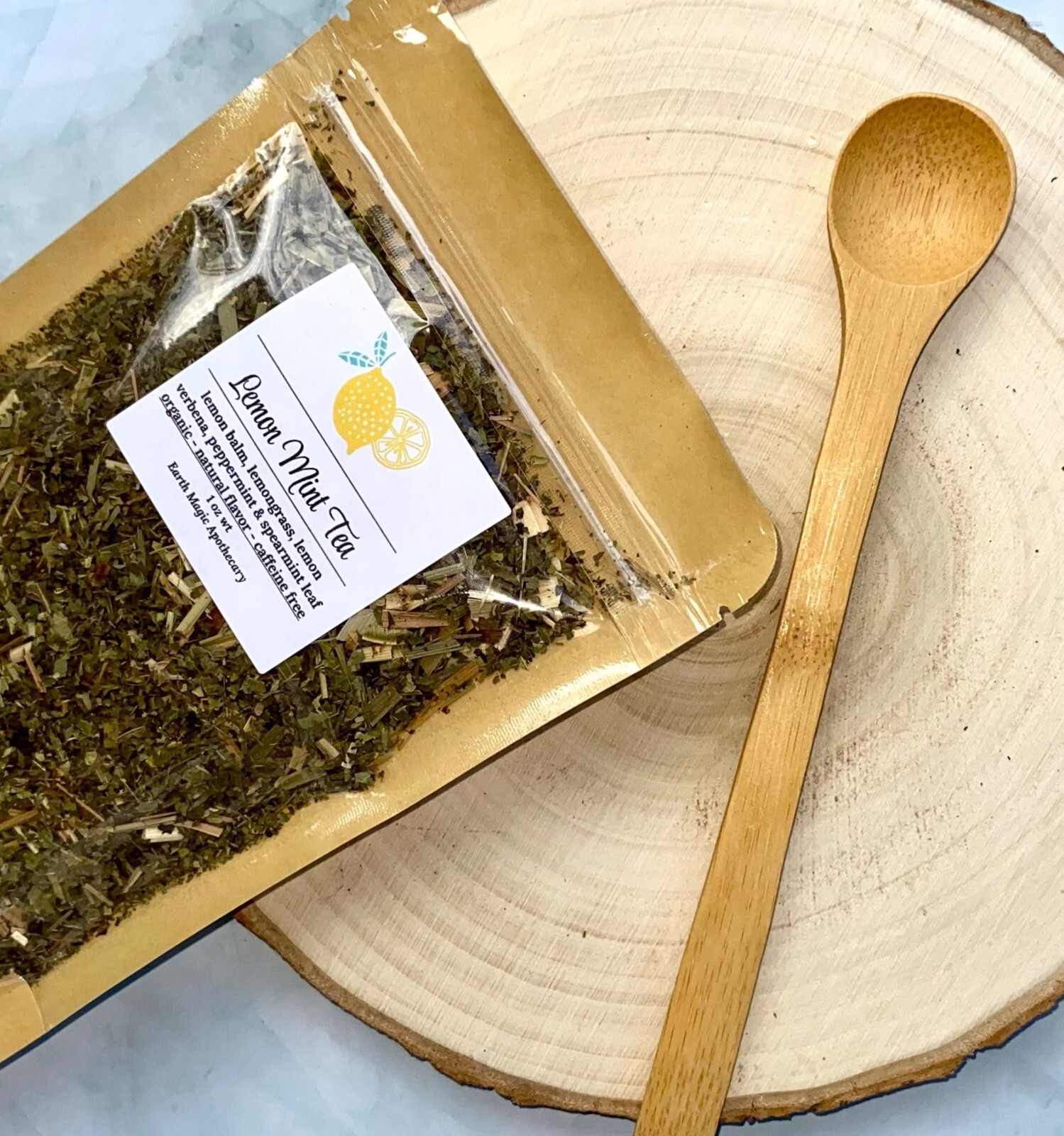 Lemon Mint Tea Organic Herbal Loose Leaf Blend Fresh Made Sampler
