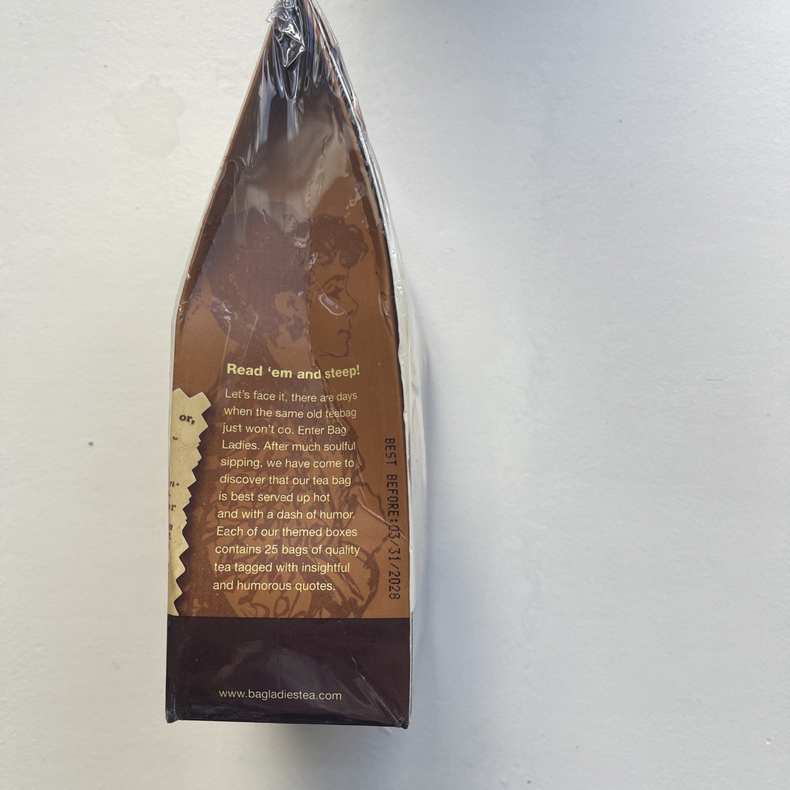 sealed Novel Teas contains 25 teabags individually tagged with literary quotes