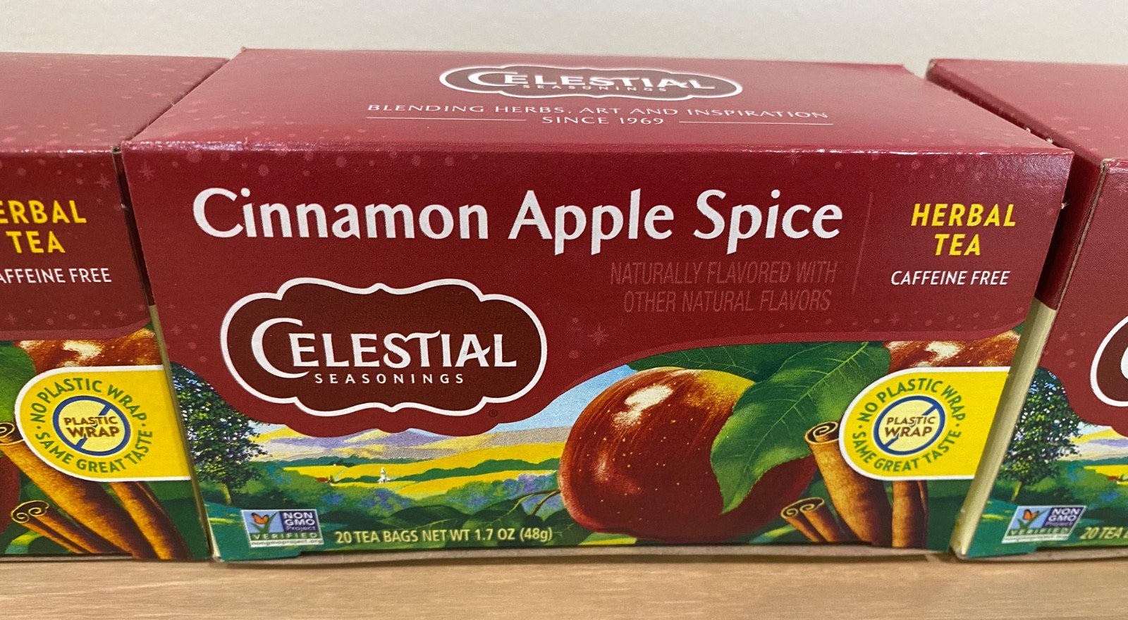Celestial Seasonings Cinnamon Apple Spice Herbal Tea LOT/4 Boxes BBD 11’27