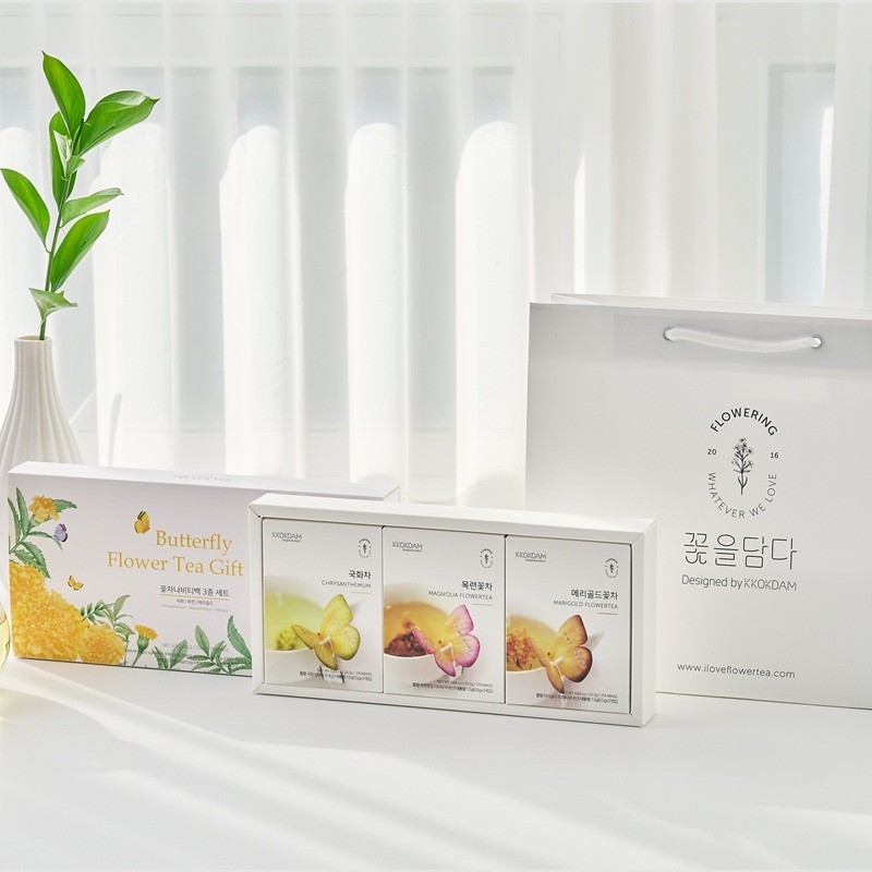 Kkokdam Butterfly Tea Bag Gift Set-Yellow (3 flavor*3ea)