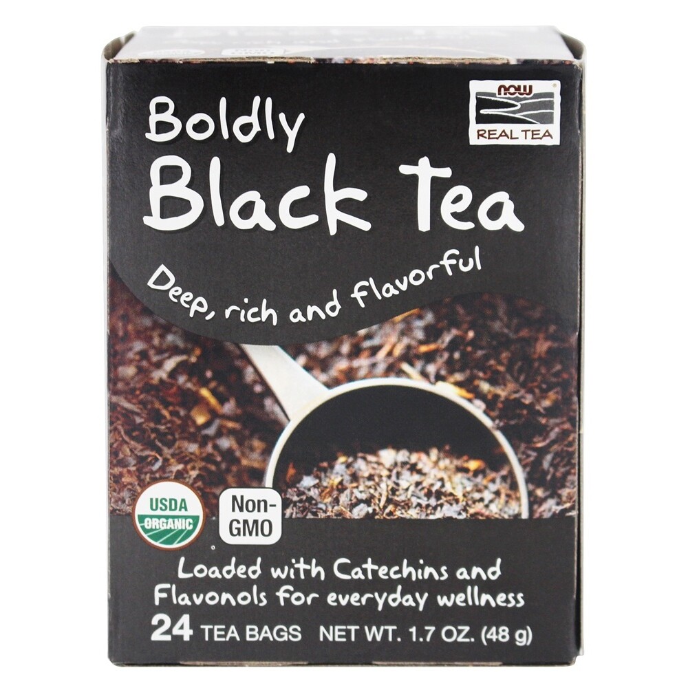 NOW Foods Organic Boldly Black Tea, 24 Tea Bags