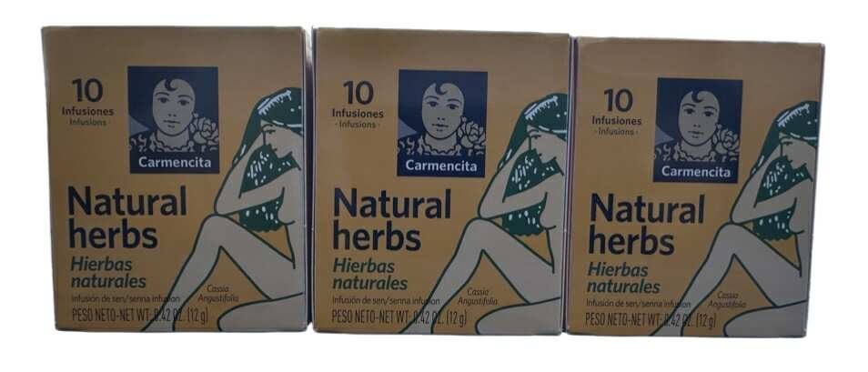 Carmencita Natural Herbs Senna Tea – 10 Bags Each Herbal Infusion 3,6 or 10 Box