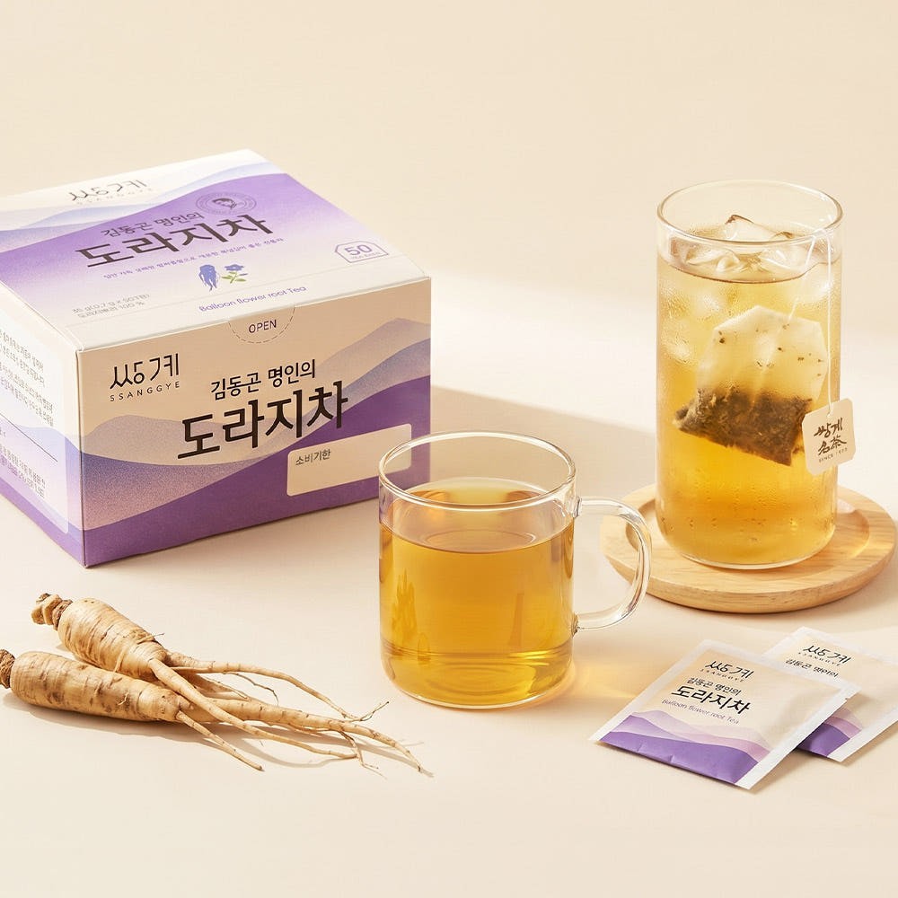 Ssanggye Bellflower Root Tea 50 Bags Korean Doraji Herbal Tea Caffeine Free