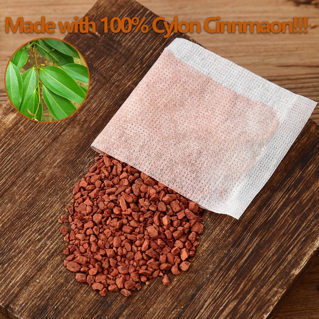 Premium 100 Pure Ceylon Cinnamon Tea Bags, Made with 100 Count (Pack of 1)