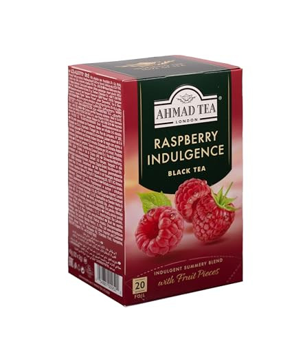 Ahmad Raspberry Flavored Black Tea Bags 20 Count Fruity Summer Brew