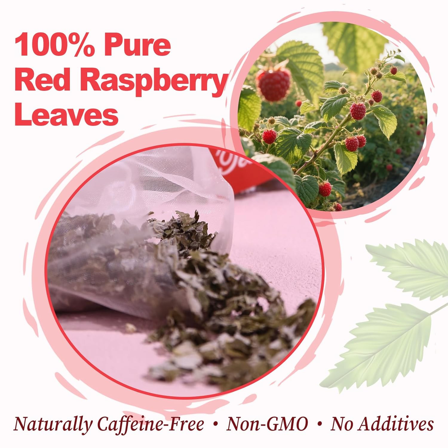 – Raspberry Leaf Tea Bag, 40 Teabags – Natural Pregnancy Tea – Pure Red Raspberr