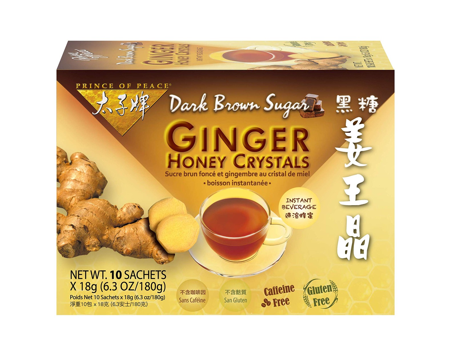 American Ginseng Ginger Honey Crystals Pack Of 10 Instant Drink 063 Ounce
