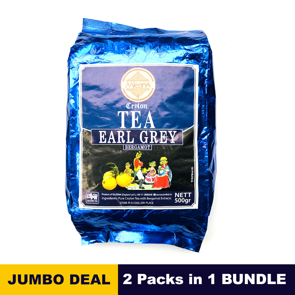 Mlesna Ceylon Tea, Earl Grey Tea 500g (17.63oz) x 02 packs