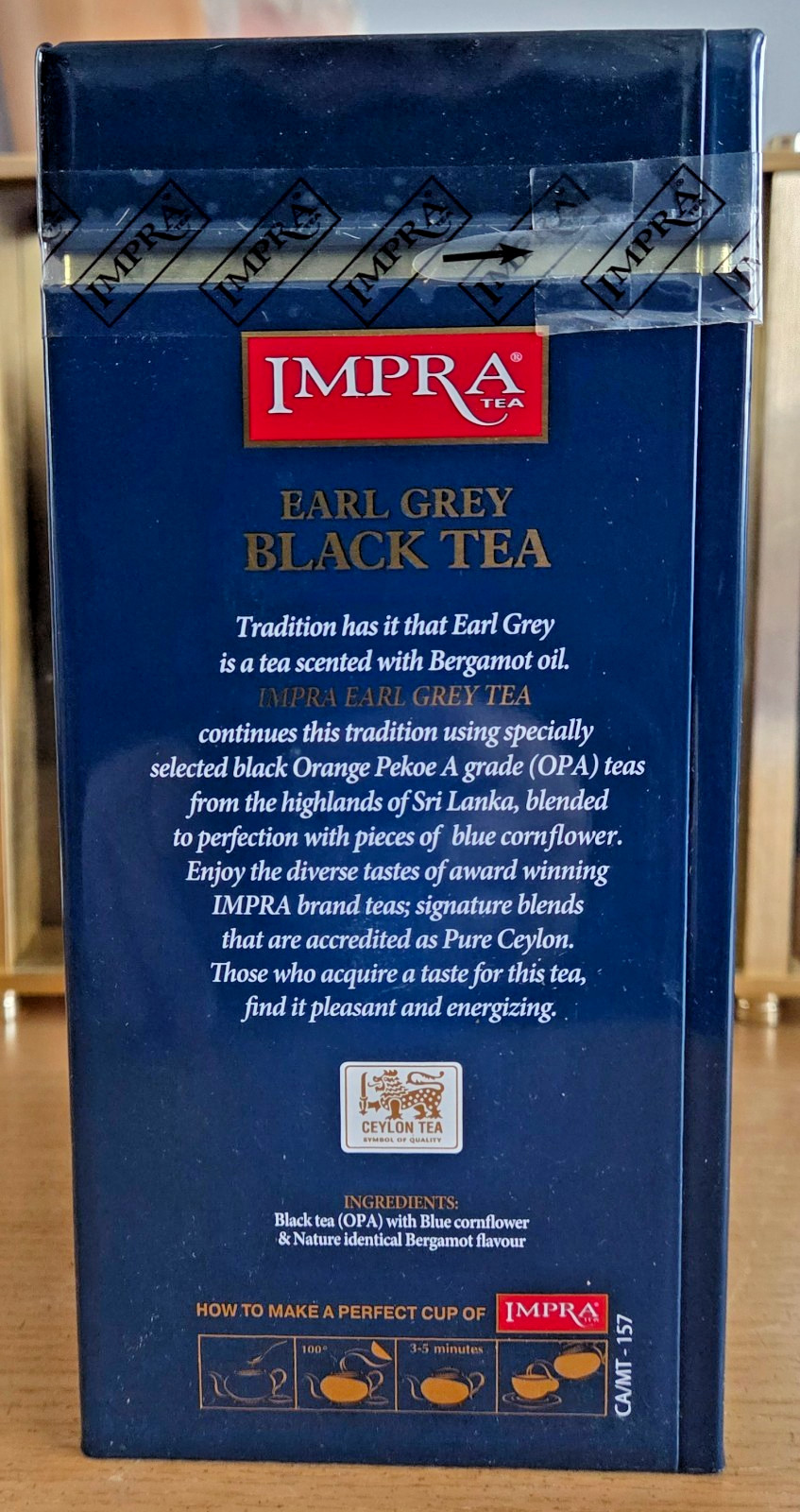 IMPRA CEYLON EARL GREY BIG LEAF SELECTED LOOSE BLACK TEA TIN 200G 7OZ