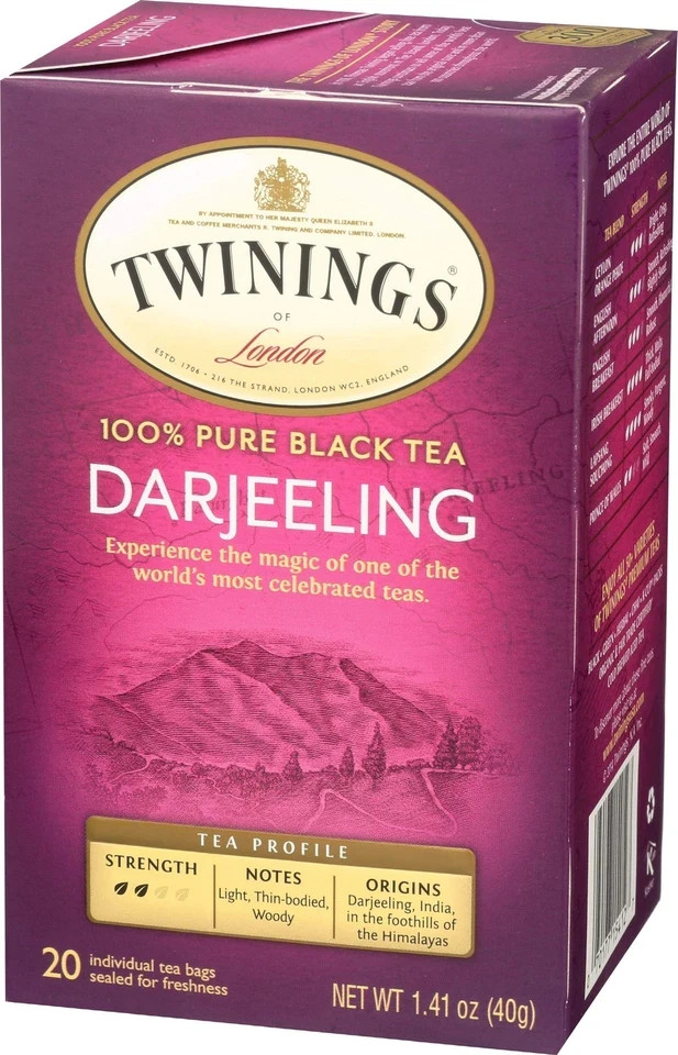 Twinings Darjeeling Black Tea 20 Count Tea Bags Masterfully Blended